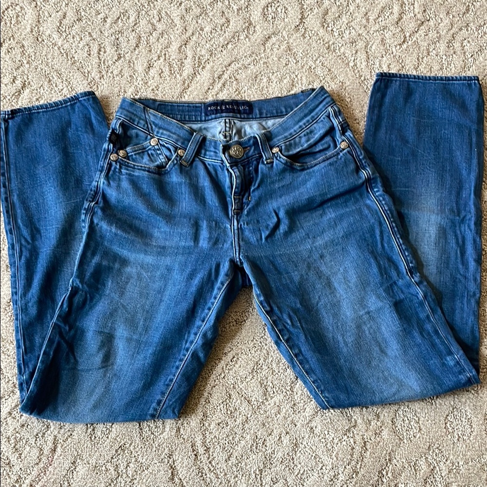 Rock & Republic Blue Straight Leg Jeans